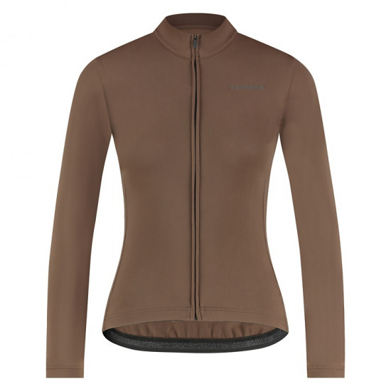 Велоджерси женские Shimano Apice с длинным рукавом утеплённые, коричневые, разм. XS
