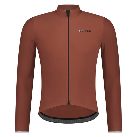 Велоджерси Shimano Stile с длинными рукавами утепленные, коричневые, размер M