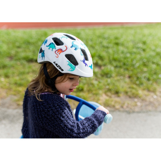 Шолом LAZER Pnut 2.0 KinetiCore динозаври, білий