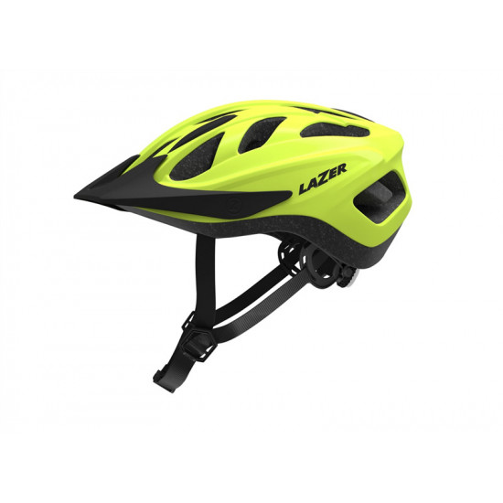 Шолом LAZER J1, неоново-жовтий, +сітка від комах +led