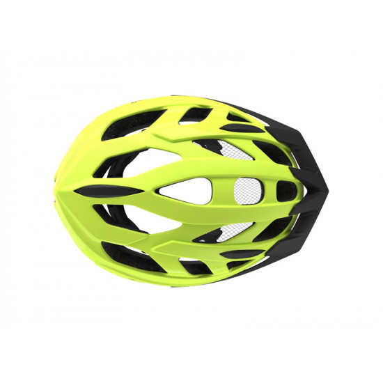 Шолом LAZER J1, неоново-жовтий, +сітка від комах +led