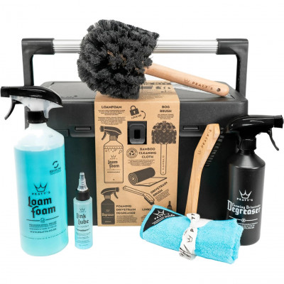 Набор для мойки Peaty's Cleaning Kit, шампунь 1L / дегризер 500ml / щетка 2шт / полотенце микрофибра / смазка цепи 120ml, All-Weather Набор для мойки Peaty's Cleaning Kit, шампунь 1L / дегризер 500ml / щетка 2шт / полотенце микрофибра / смазка цепи 120ml, All-Weather