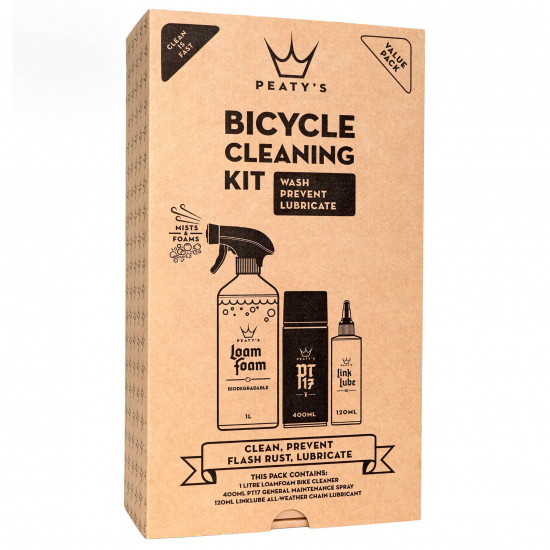 Набор для мойки Peaty's Cleaning Gift Pack, шампунь 1L / Спрей PT17 400ml / смазка цепи 120ml, All-Weather Набор для мойки Peaty's Cleaning Gift Pack, шампунь 1L / Спрей PT17 400ml / смазка цепи 120ml, All-Weather