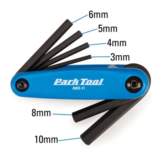 Набір шестигранників Park Tool AWS-11 (3mm, 4mm, 5mm, 6mm, 8mm, 10mm) складаний