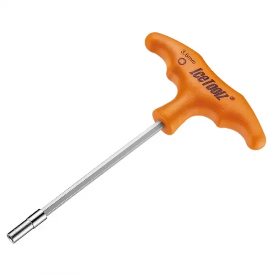 Ключ Ice Toolz 12D7 для спиць 3.6mm з Т-подібною ручкою під квадратний ніпель Ключ Ice Toolz 12D7 для спиць 3.6mm з Т-подібною ручкою під квадратний ніпель