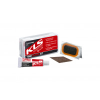 Набір для заклейки камери KLS Repair kit клей / латки / наждак / пластиковий бокс