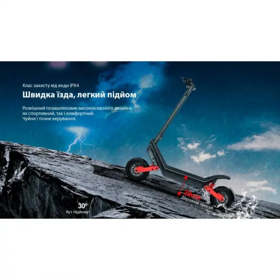 Электросамокат Mega Drive X10F10G, чёрный