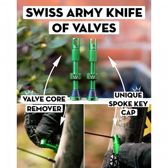 Ніпелі Peaty's x Chris King Tubeless Valves, 42mm, Emerald, PTV2-42-EMR-12