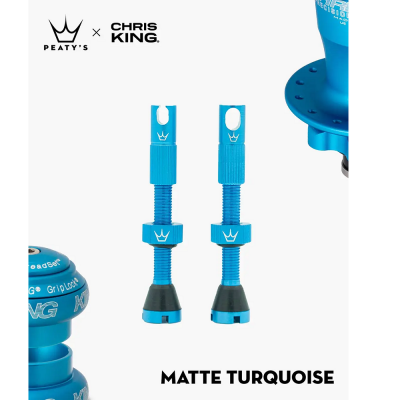 Ніпелі Peaty\'s x Chris King Tubeless Valves, 42mm, Turquoise