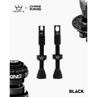 Ніпелі Peaty\'s x Chris King Tubeless Valves, 60mm, Black