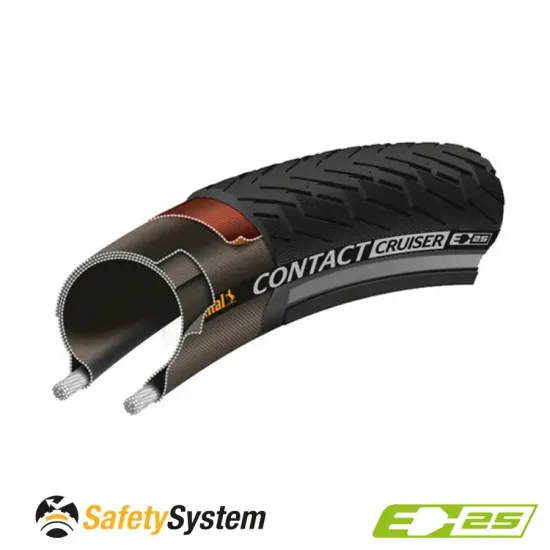 Покришка Continental Contact Cruiser, 28 x 2.00, чорная, не складна, світловідбиваюча Покришка Continental Contact Cruiser, 28 x 2.00, чорная, не складна, світловідбиваюча