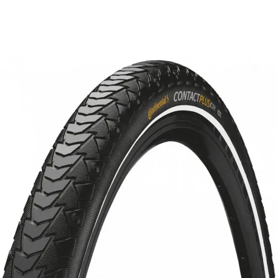 Покришка Continental CONTACT Plus, 28", 700 x 32C, 28 x 1 1/4 x 1 3/4, 32-622, чорная, не складна, світловідбиваюча, SafetyPlus Breaker, 750гр. 101004 Покришка Continental CONTACT Plus, 28", 700 x 32C, 28 x 1 1/4 x 1 3/4, 32-622, чорная, не складна, світловідбиваюча, SafetyPlus Breaker, 750гр. 101004