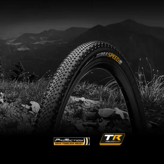 Покришка безкамерна Continental Terra Speed ProTection 28" | 700 x 40C | 28 x 1.50 чорна/кремова , с