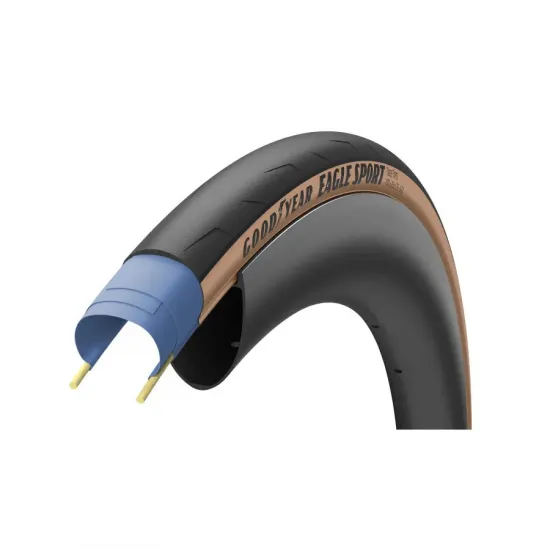 Покришка 700x25C (25-622) GoodYear EAGLE Sport tube type, folding, black/tan, 60tpi Покришка 700x25C (25-622) GoodYear EAGLE Sport tube type, folding, black/tan, 60tpi