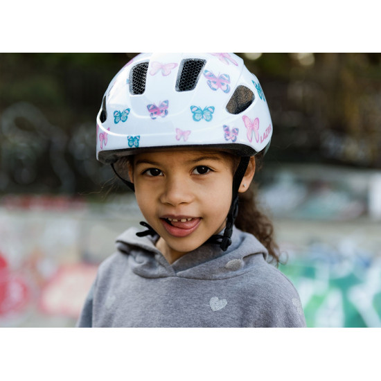 Шолом LAZER Nutz 2.0 KinetiCore, метелики, білий