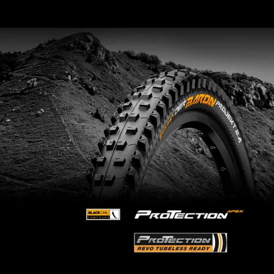 Камера бескамерная Continental Der Baron Projekt 27.5 "x2.6, черная, складная, ProTection Apex, Skin 101381