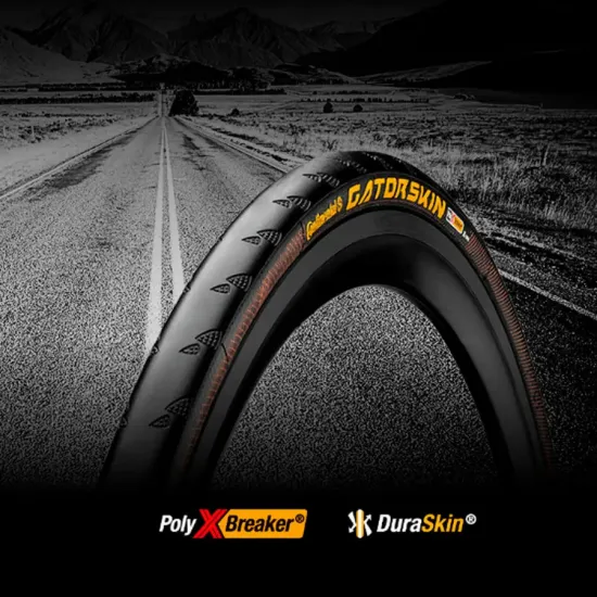 Шина Continental Gatorskin, 27x1 1/4, 32-630, черная, нескладная, PolyX Breaker, Skin, 440г. 122300 Шина Continental Gatorskin, 27x1 1/4, 32-630, черная, нескладная, PolyX Breaker, Skin, 440г. 122300