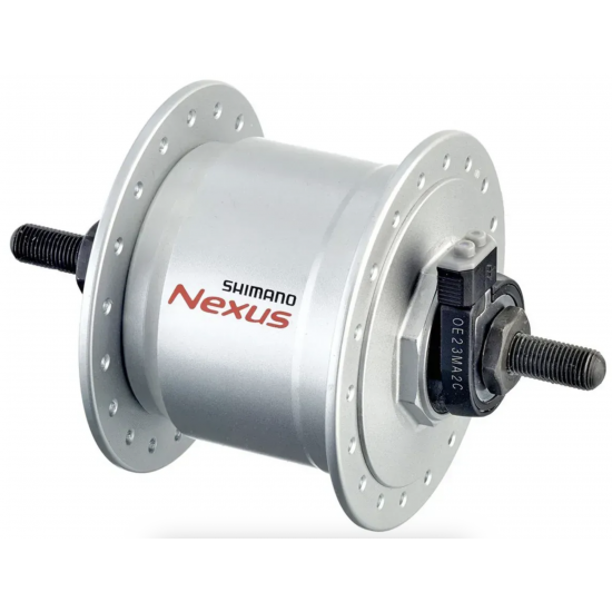 Динамо-втулка DH-C6000-3N-NT, NEXUS, 6V 2.4W, 36H,Roller Brake, 100X140MM, на гайках, срібл.OEM
