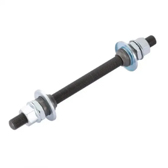 Вісь втулки пер. Quando KT-260F 140mm nut MTB на гайках сталева, чорн.