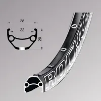 Обід Remerx ROCKY 22 RX 3022, 26\'\', 559x22, 32 отв., AV, пістонований, чорний анодований, E-Bike