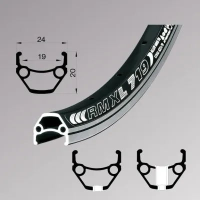 Обід Remerx DRAGON LINE RX 719, 26'', 559x19, 36 отв., AV, чорний анодований, V-Br, CNC