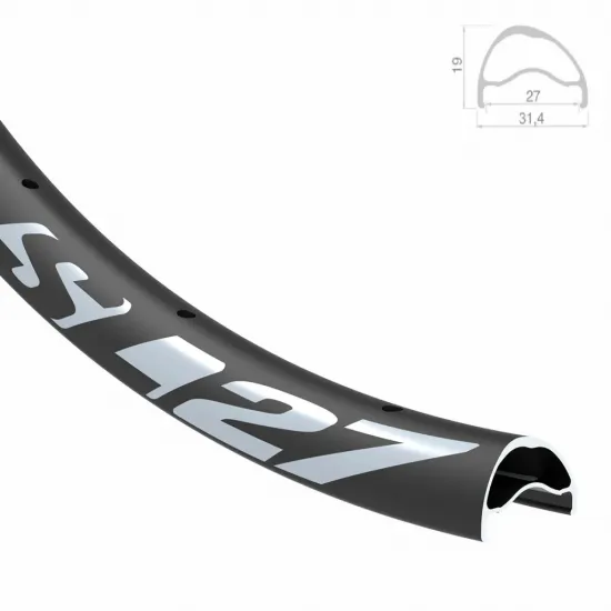 Обід BlackJack SL 27 ASY 29", 622x27, 28 отв., FV, асиметричний, чорний анодований, безкамерний