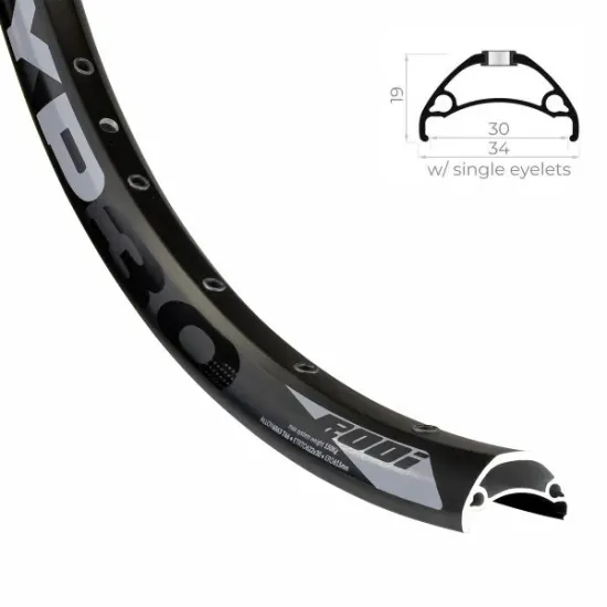 Обод Rodi TRYP30 EVO 29", 622x30, 32 отверстия, FV, пистонированный, черный, бескамерный