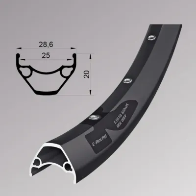 Обід Remerx E- ROCKY RX 3025, 29\'\', 622x25, 36 отв., FV, пістонований, чорний анодований, E-Bike, бе