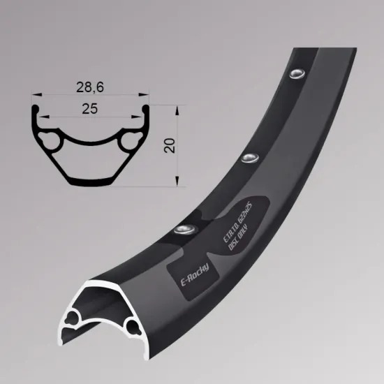 Обід Remerx E- ROCKY RX 3025, 29'', 622x25, 36 отв., FV, пістонований, чорний анодований, E-Bike, бе