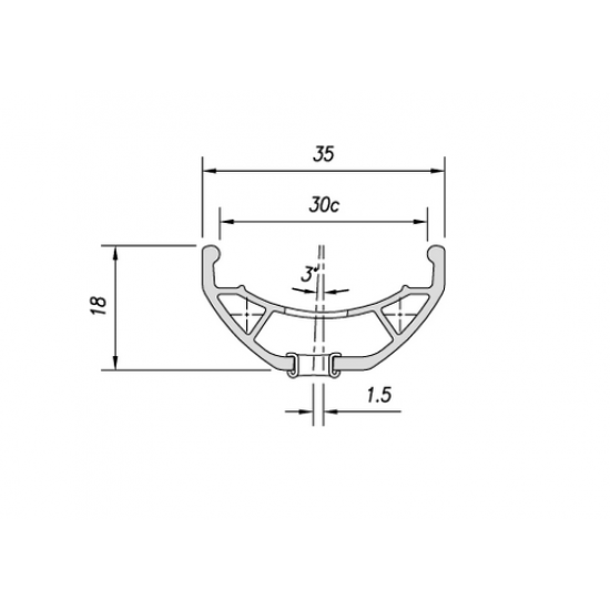 Обід Mach1 TRUCKY 30 29" 32 отв. TLR, пістонований, чорний