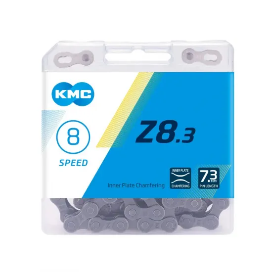 Ланцюг KMC Z8.3 Silver/Grey 7-8 швидкостей 114 ланок срібний/сірий + замок
