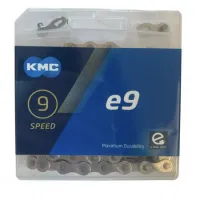 Цепь KMC e9 Silver 122 звена с замком в боксе