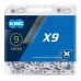 Цепь KMC X9 Silver/Grey 9 скоростей 114 звеньев серебристый/серый + замок