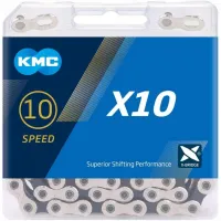 Ланцюг KMC X10 Silver/Black 10 швидкостей 114 ланок срібний/чорний + замок