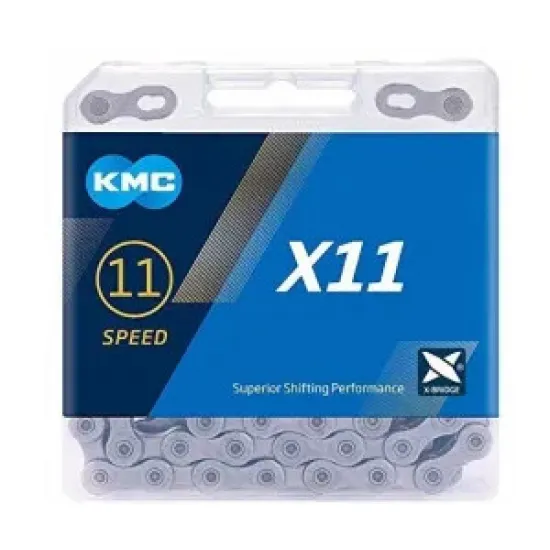 Ланцюг KMC X11 Grey 11 швидкостей 114 ланок сірий + замок