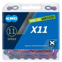 Ланцюг KMC X11 Aurora Blue 11 шв., 118 л. + замок Waxed (змащений парафіновим мастилом KMC GO WAX)