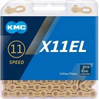 Цепь KMC X11EL Ti-N Gold 11 скоростей 118 ссылок золотая + замок