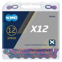 Цепь KMC X12 Aurora Blue 12 зв., 126 л. + замок