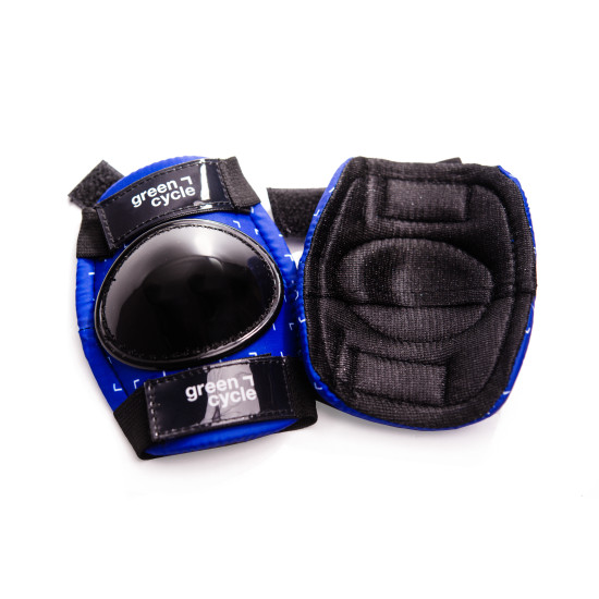 Захист для дітей Green Cycle FLASH наколінники, налокітники, рукавички, синьо-білий