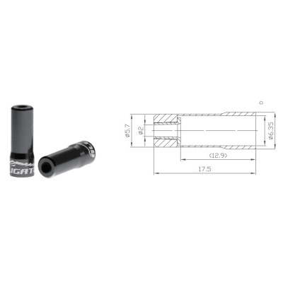 Кінцевик Alligator для рубашки перемикання чорний. уп.20 шт