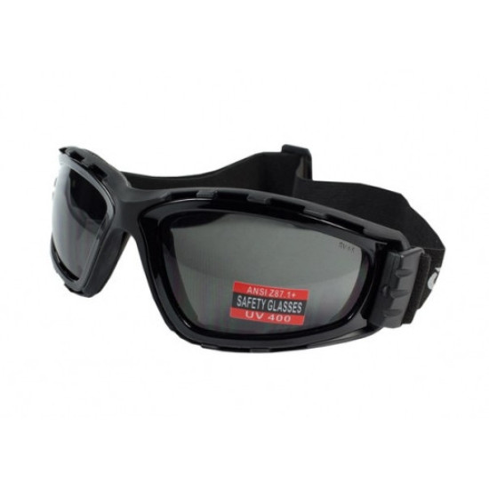 Очки защитные с уплотнителем Global Vision Trip (smoke) черные Очки защитные с уплотнителем Global Vision Trip (smoke) черные