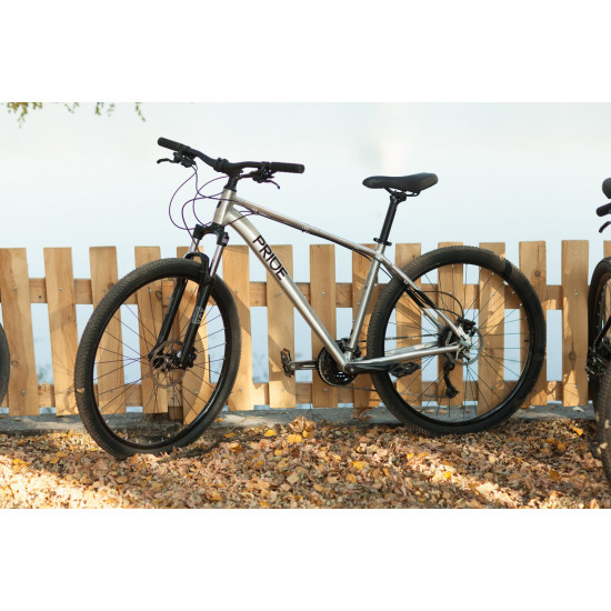 Велосипед 27,5" Pride MARVEL 7.3 рама - L 2023 сірий (гальма SRAM, задній перемикач і манетка - MICROSHIFT)