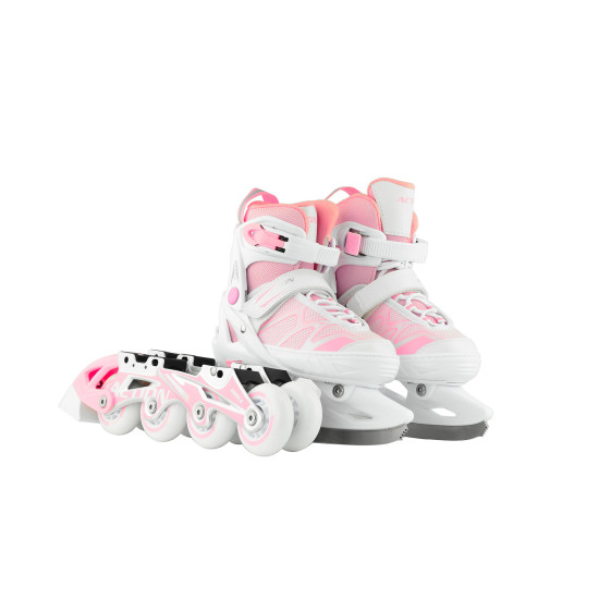 Роликовые коньки Action 2 в 1 Riply/Pink/29-32