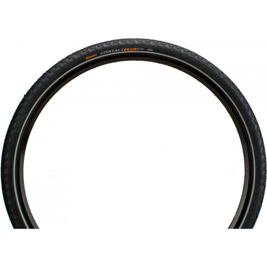 Покришка Continental CONTACT Plus, 28", 700 x 32C, 28 x 1 1/4 x 1 3/4, 32-622, чорная, не складна, світловідбиваюча, SafetyPlus Breaker, 750гр. 101004