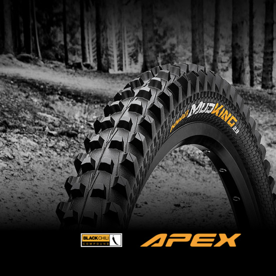 Шина Continental MudKing, 26"x2.30, 57-559, черная, не складная, BlackChili, Apex, Skin, 1100гр.