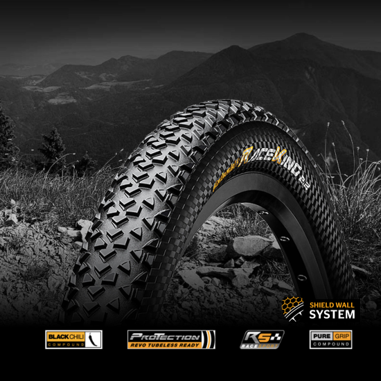 Шина бескамерная Continental Race King, 27.5 "x2.00, 50-584, черная, складная, PureGrip, ShieldWall System, Skin, 630гр. 150309