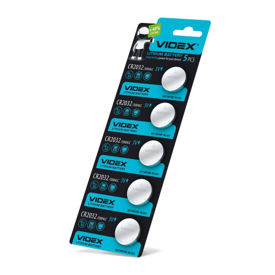 Батарейка літієва Videx CR2032 5 шт на блістері