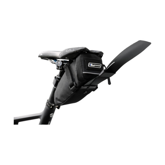 Сумка Longus MUD L під сідло 0,9L з крилом, чорний Velcro