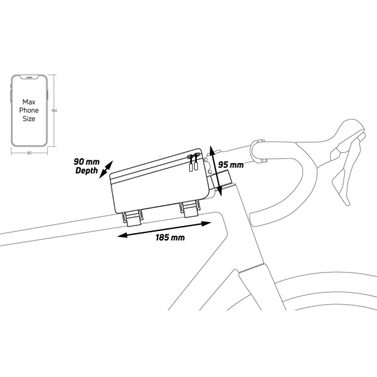 Сумка на раму Zefal Console Pack T1 з відділенням для телефону 0,8л Сумка на раму Zefal Console Pack T1 з відділенням для телефону 0,8л