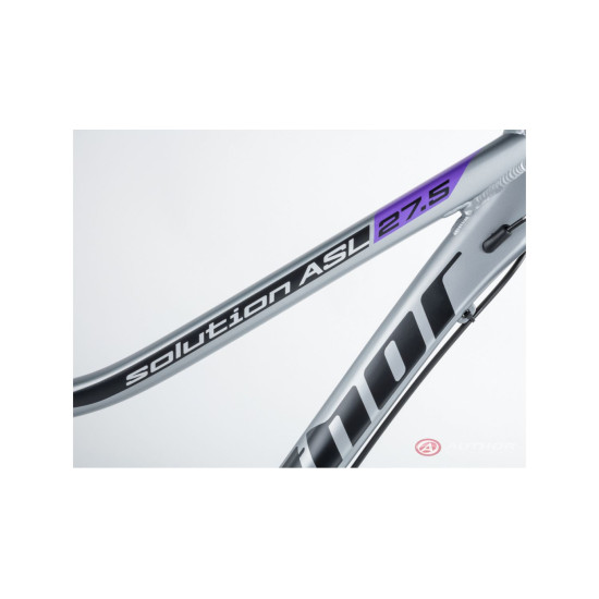 Велосипед AUTHOR (2023-24) Solution ASL 27.5", рама 14", цвет-белый (серебристый) // красный 2023162